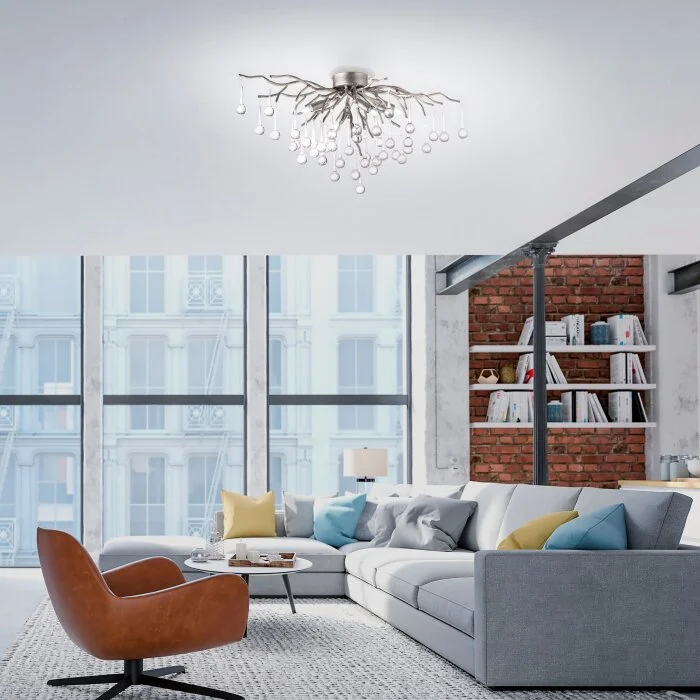 Paul Neuhaus ICICLE Lámpara de Techo Plata, 4 luces