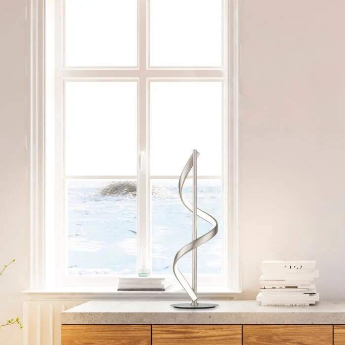 Paul Neuhaus QSWING Lámpara de mesa LED Plata, 1 luz, Mando a distancia