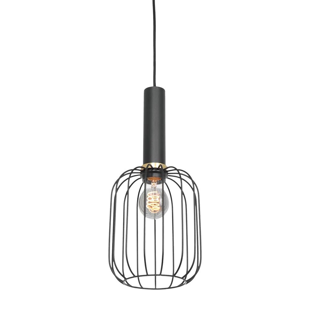 Pequeña lámpara negra metal Mexlite Aureole dorado