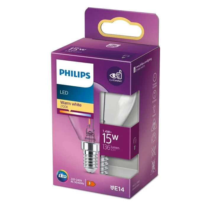 Philips  LED E14 15 Watt 2700 Kelvin 136 Lumen