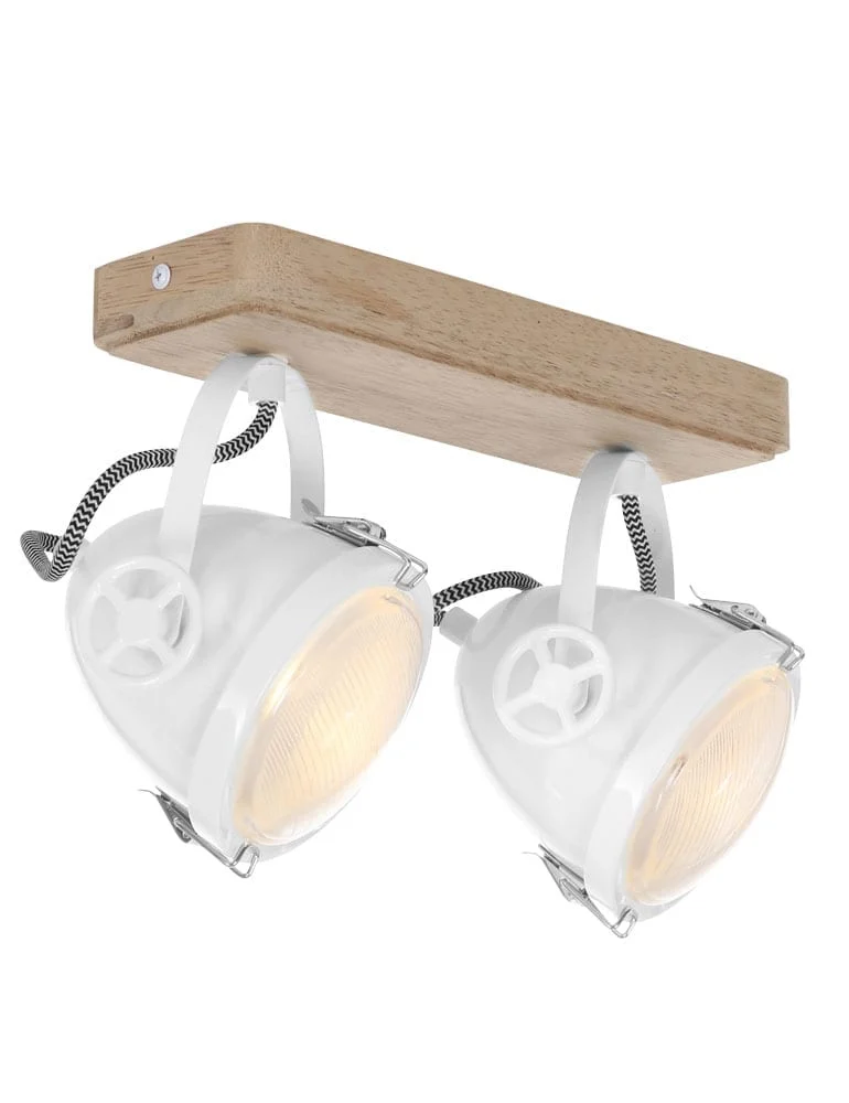 Plafón industrial blanco dos luces Mexlite Harve