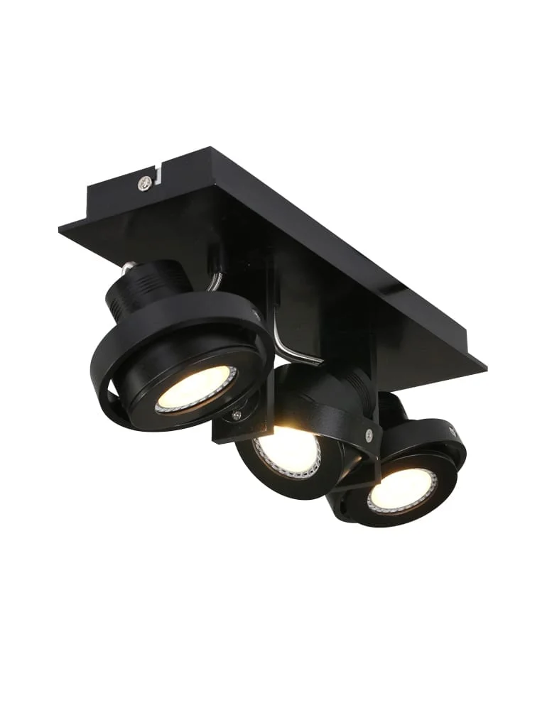 Plafón negro tres focos Steinhauer Quatro