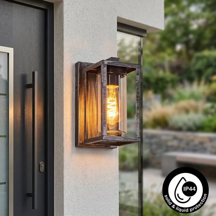 Portalis Aplique de exterior Negro, Plata, 1 luz