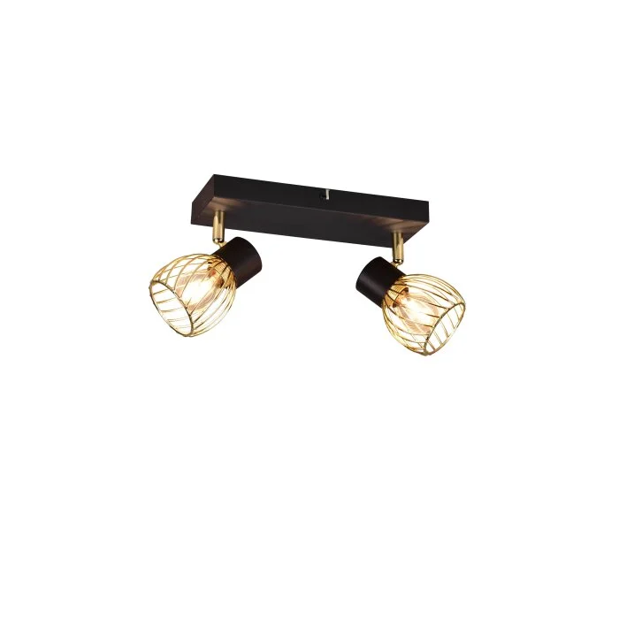 Reality Ardon Lámpara de Techo dorado, Negro, 2 luces