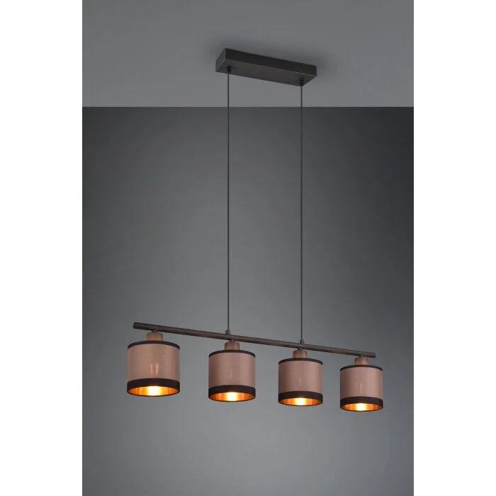 Reality DAVOS Lámpara Colgante Gris topo, 4 luces