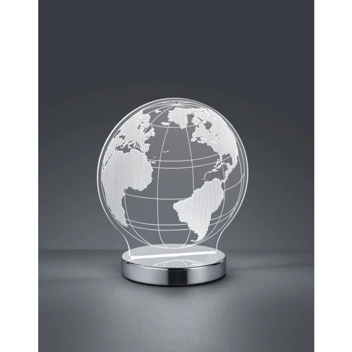 Reality Globe Lámpara de Mesa LED Cromo, 1 luz