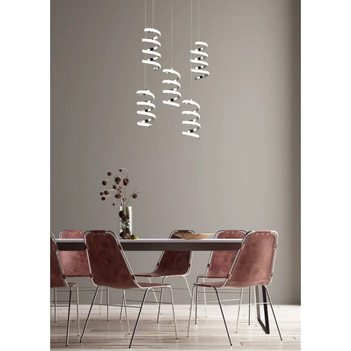 Reality Laola Lámpara Colgante LED Cromo, 5 luces