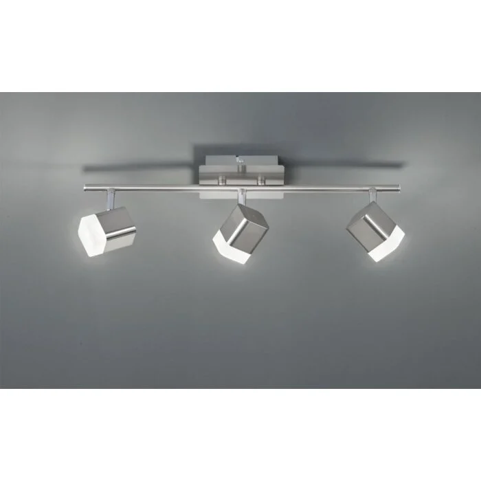 Reality ROUBAIX Proyector LED Níquel-mate, 3 luces