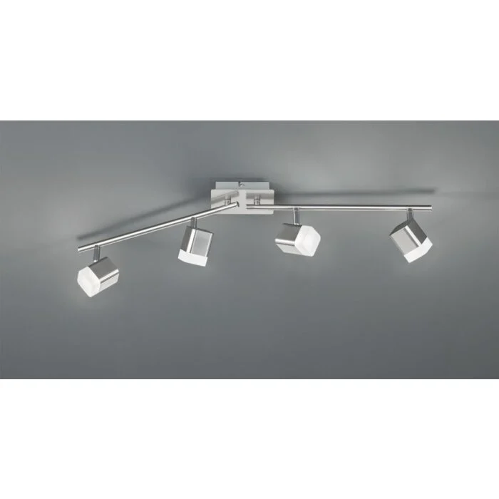 Reality ROUBAIX Proyector LED Níquel-mate, 4 luces