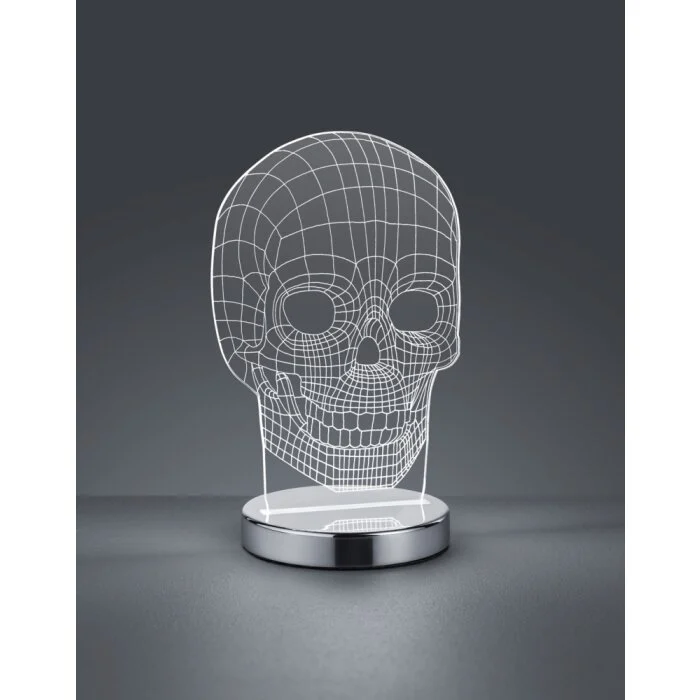 Reality Skull Lámpara de Mesa LED Cromo, 1 luz