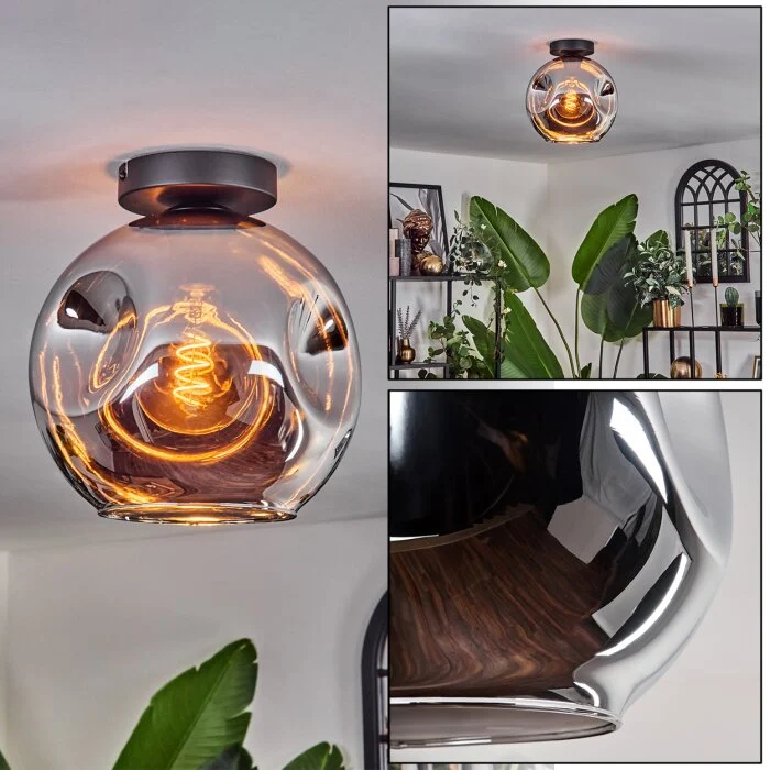 Ripoll Lámpara de Techo - Cristal 25 cm Cromo, 1 luz