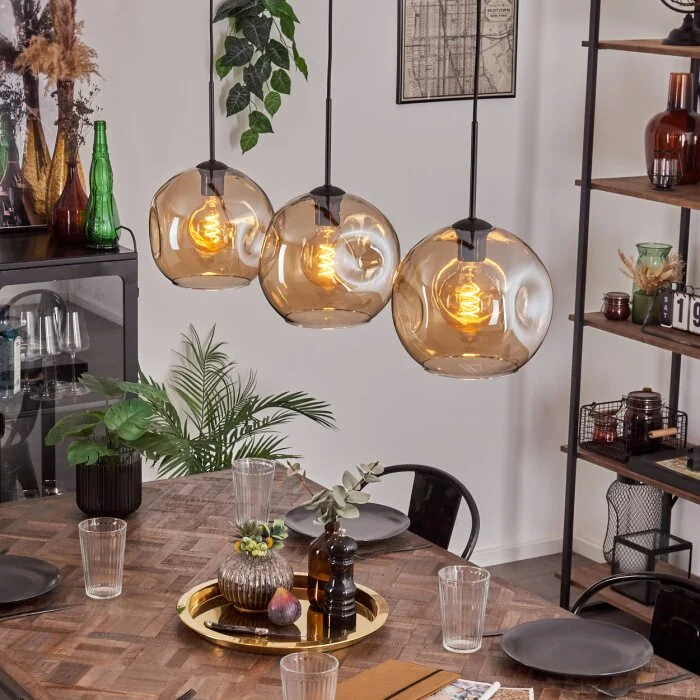 Ripoll Lámparas suspendidas Colores ámbar, 3 luces