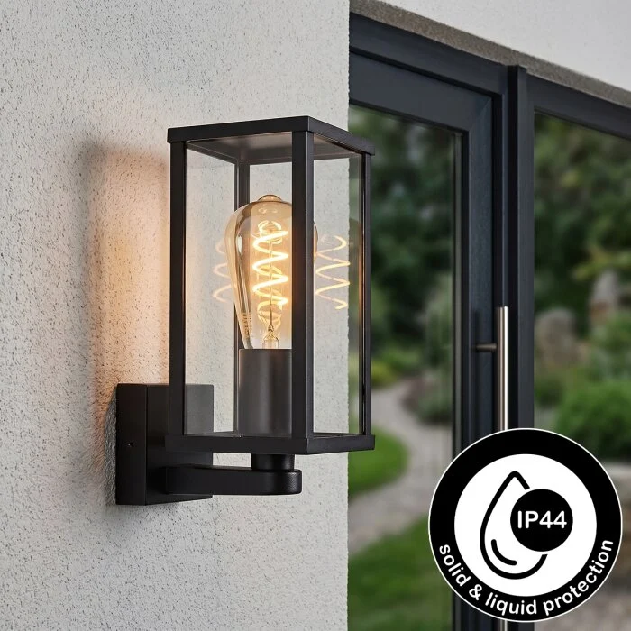 Rourega Aplique de exterior Negro, 1 luz