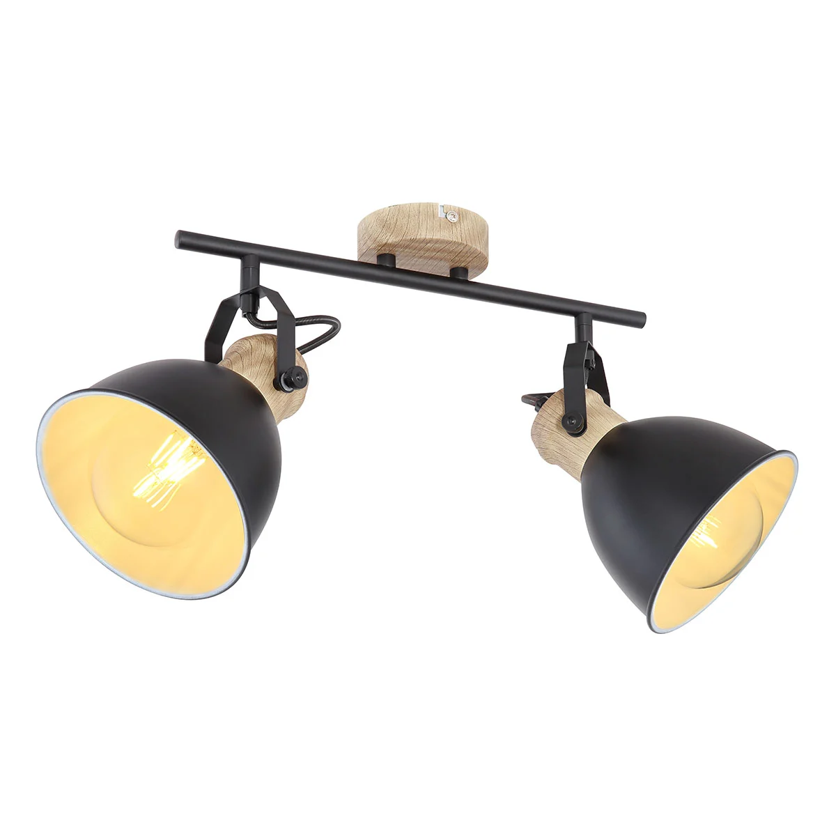 Spot industrial de 2 luces negro/marrón Globo Wiho