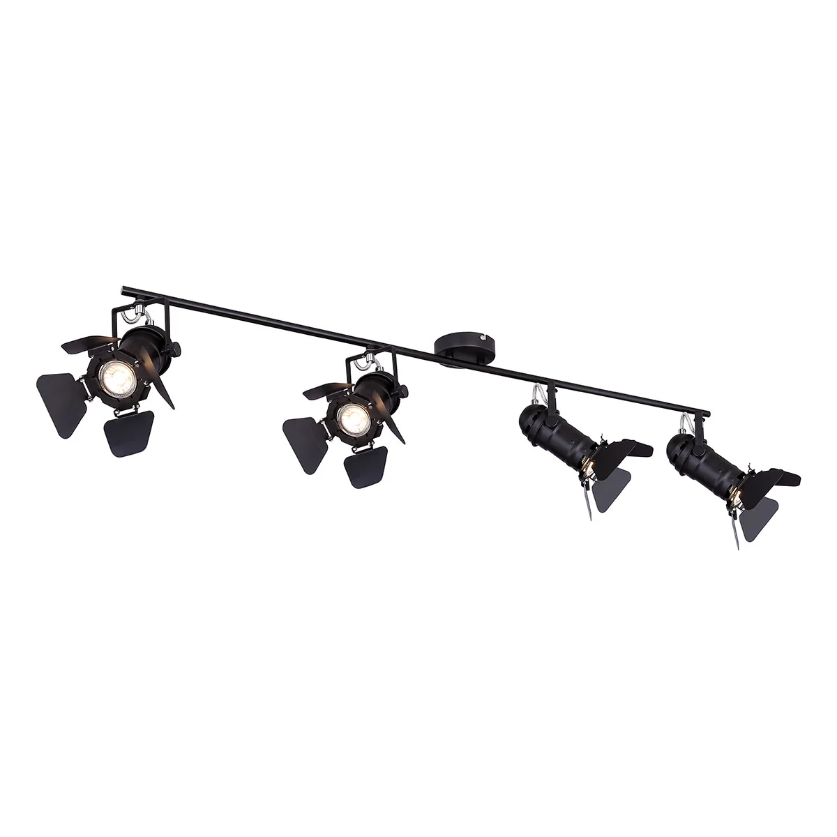 Spot industrial negro de 4 luces proyector de cine Globo Egon