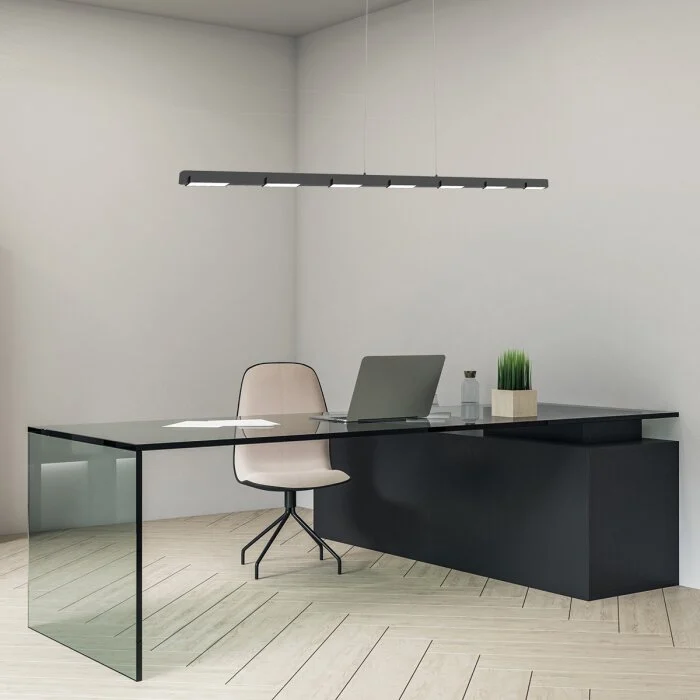 Steinhauer Bloc Lámpara Colgante LED Negro, 11 luces