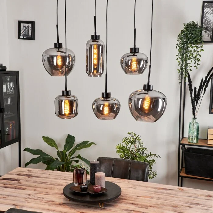 Talok Lámpara Colgante Ahumado, 6 luces