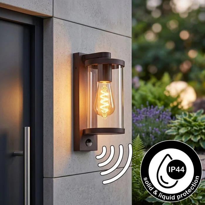 Telhada Iluminación exterior, Aplique de exterior Color óxido, 1 luz, Sensor de movimiento