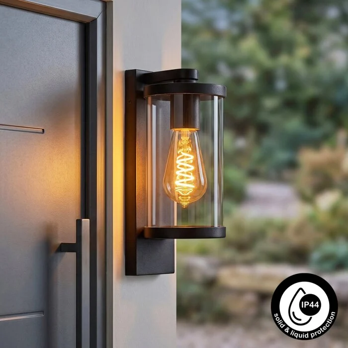 Telhada Iluminación exterior, Aplique de exterior Negro, 1 luz
