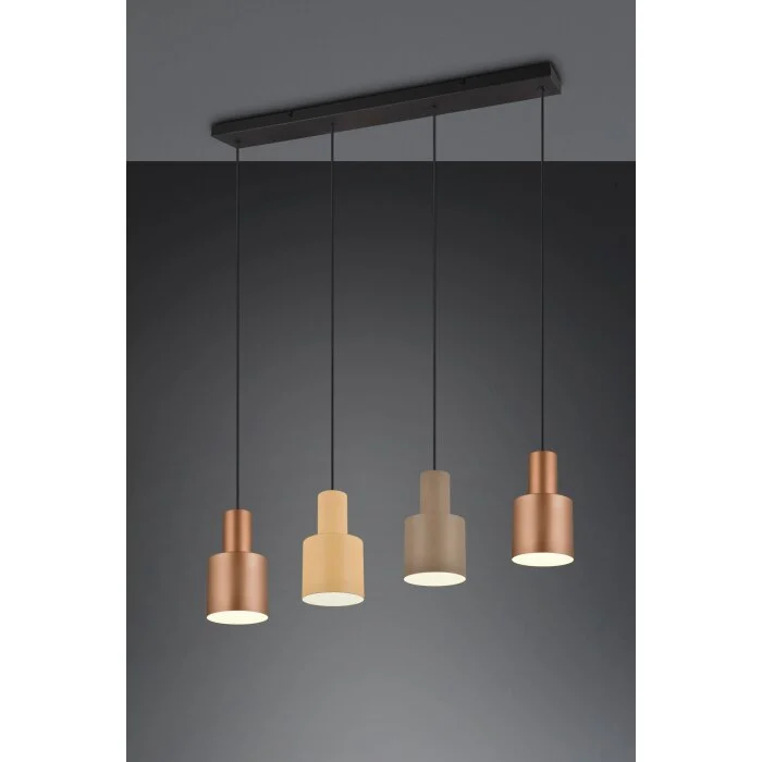 Trio AGUDO Lámpara Colgante Negro, 4 luces