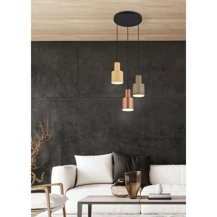 Trio AGUDO Lámpara Colgante Negro, 3 luces