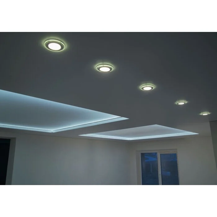 Trio ARGUS Lámpara empotrable LED Cromo, 2 luces, Mando a distancia, Cambia de color