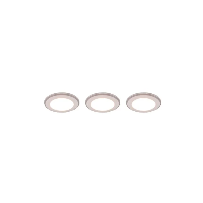 Trio ARGUS Lámpara empotrable - Set de 3 LED Blanca, 6 luces, Mando a distancia, Cambia de color