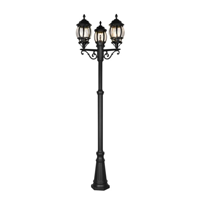 Trio Elvo Lámpara de pie para exterior Negro, 3 luces