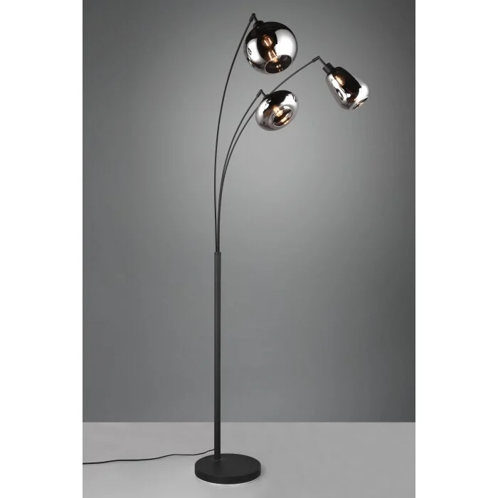 Trio Lumina Lámpara de Pie Negro, 3 luces