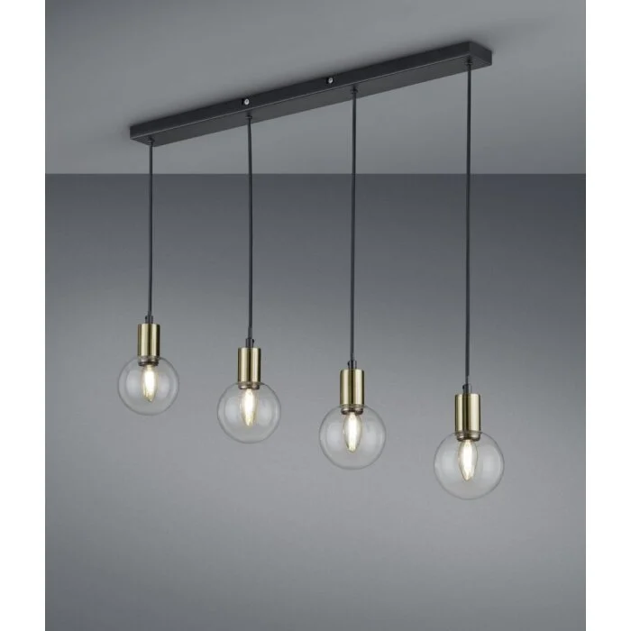 Trio NACHO Lámpara Colgante Negro, 4 luces
