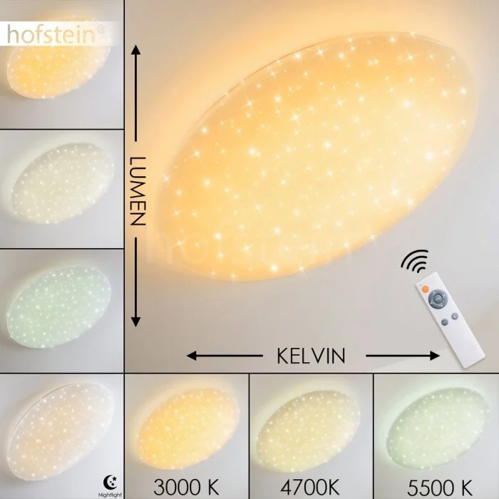 Trio NAGANO Lámpara de techo LED Blanca, 1 luz, Mando a distancia, Cambia de color