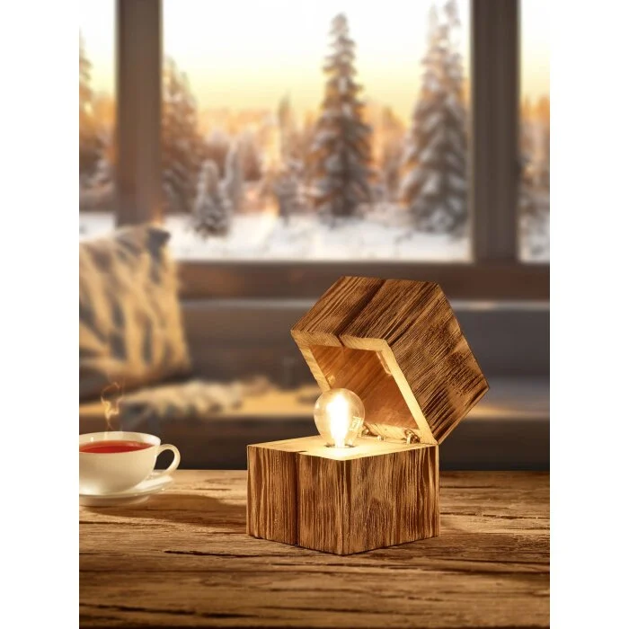 Trio TREASURE Lámpara de mesa LED Madera clara, 1 luz