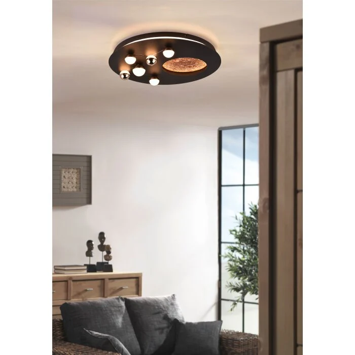 Trio Zodiac Lámpara de Techo LED dorado, Negro, 1 luz
