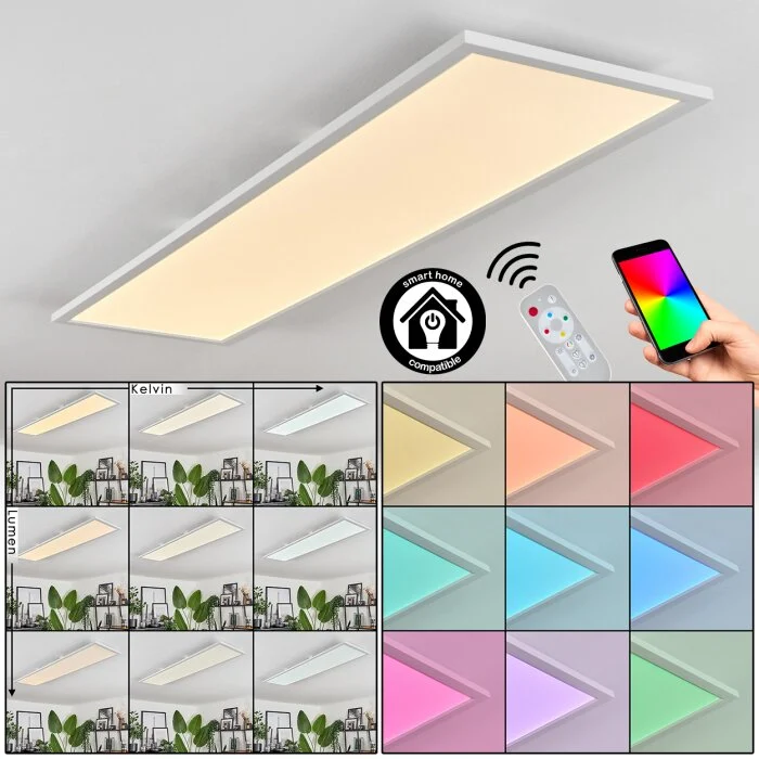 Vex Lámpara de Techo LED Blanca, 1 luz, Mando a distancia