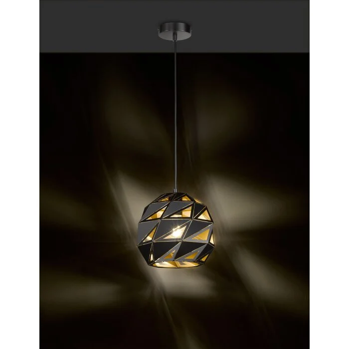 Wofi-Leuchten JUBA Lámpara Colgante Negro, 1 luz